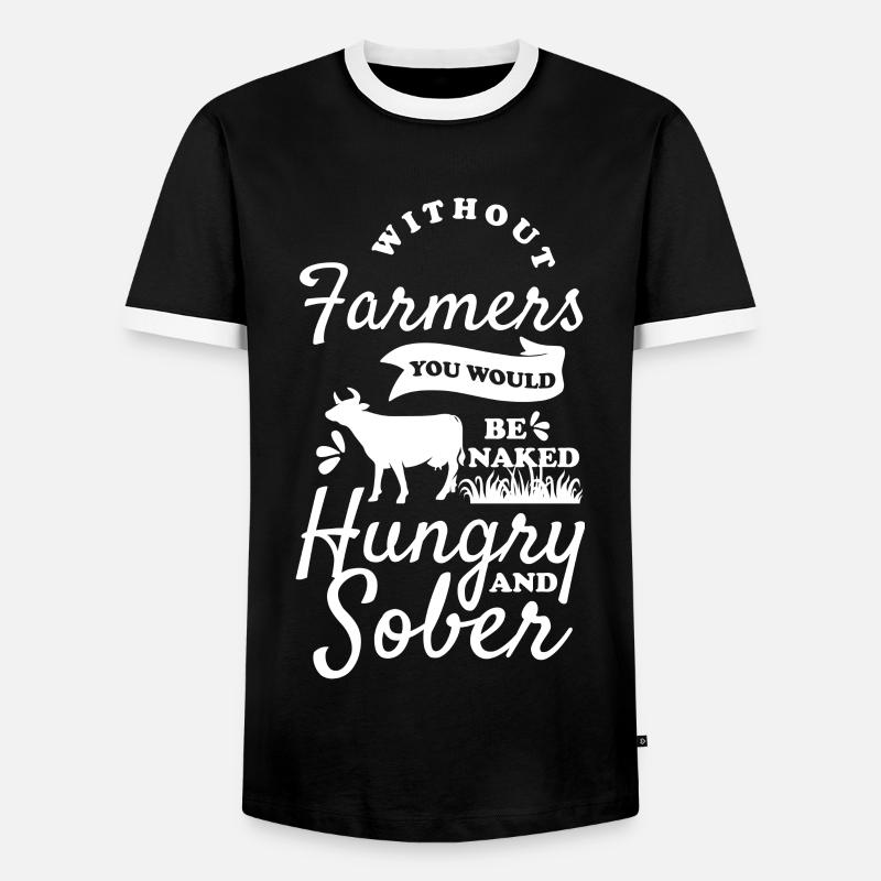 Bauer Karriere Traktor Ernte - Männer Kontrast-T-Shirt - Schwarz/Weiß