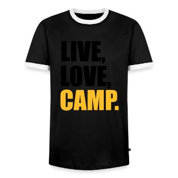 camping - Männer Kontrast-T-Shirt - Schwarz/Weiß - Vorne - AI Model Female 172 light (172cm) & AI Model Male 178 light (178cm)