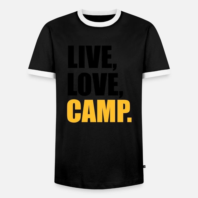 camping - Männer Kontrast-T-Shirt - Schwarz/Weiß