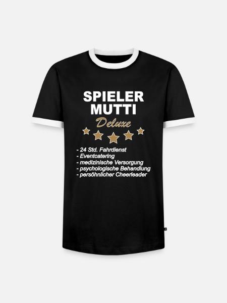 Spieler Mutti Deluxe - Männer Kontrast-T-Shirt - Schwarz/Weiß