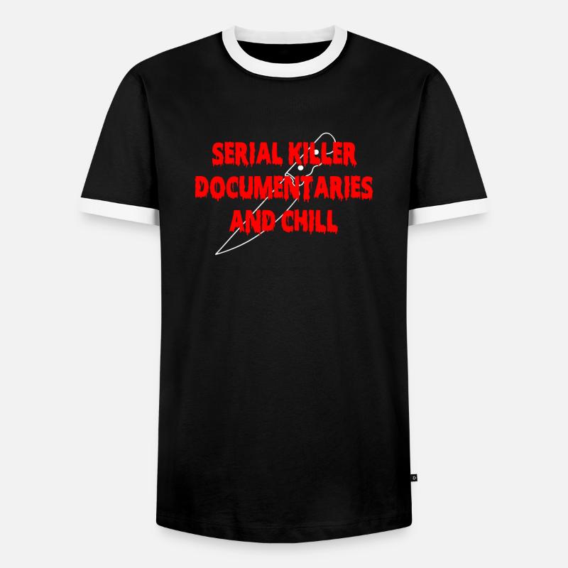 Serial Killer Documentaries and Chill - Men's Ringer Shirt - black/white