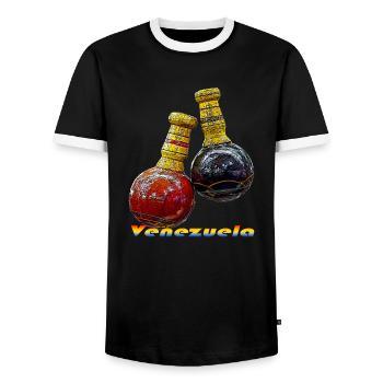maracas Latin music mexico fiesta - Men's Ringer Shirt - black/white - Front - AI Model Female 172 light (172cm) & AI Model Male 178 light (178cm)