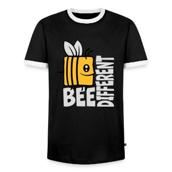 bee different saying quote - Men's Ringer Shirt - black/white - Front - AI Model Female 172 light (172cm) & AI Model Male 178 light (178cm)