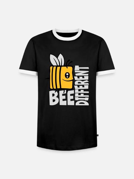 bee different saying quote - Men's Ringer Shirt - black/white
