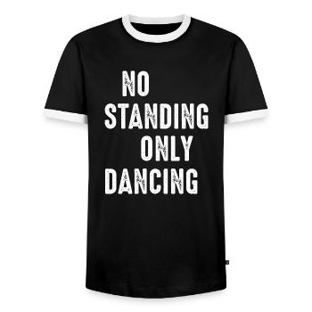 Dancing Dance Music - Men's Ringer Shirt - black/white - Front - AI Model Female 172 light (172cm) & AI Model Male 178 light (178cm)