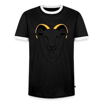 Bock - Männer Kontrast-T-Shirt - Schwarz/Weiß - Vorne - AI Model Female 172 light (172cm) & AI Model Male 178 light (178cm)