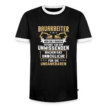 Bauarbeiter · Baustelle · Bagger · Die Undankbaren - Männer Kontrast-T-Shirt - Schwarz/Weiß - Vorne - AI Model Female 172 light (172cm) & AI Model Male 178 light (178cm)