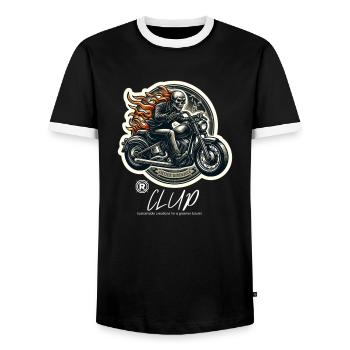 Motorcycle Club - Men's Ringer Shirt - black/white - Front - AI Model Female 172 light (172cm) & AI Model Male 178 light (178cm)