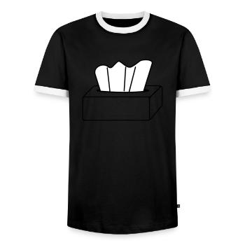 Tuchbox - Männer Kontrast-T-Shirt - Schwarz/Weiß - Vorne - AI Model Female 172 light (172cm) & AI Model Male 178 light (178cm)