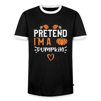 Pretend I'm A Pumpkin - Pumpkin - Männer Kontrast-T-Shirt - Schwarz/Weiß - Vorne - AI Model Female 172 light (172cm) & AI Model Male 178 light (178cm)