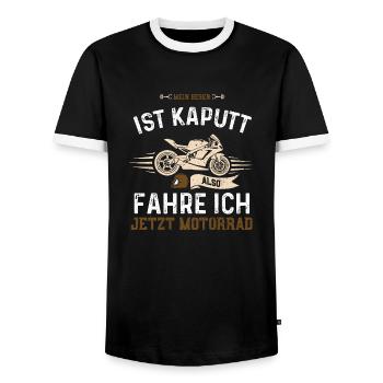 Mein Besen Ist Kaputt Also Fahre... - Männer Kontrast-T-Shirt - Schwarz/Weiß - Vorne - AI Model Female 172 light (172cm) & AI Model Male 178 light (178cm)