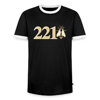 sherlock_221bee - Männer Kontrast-T-Shirt - Schwarz/Weiß - Vorne - AI Model Female 172 light (172cm) & AI Model Male 178 light (178cm)