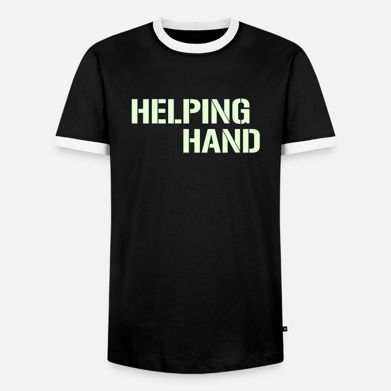 Helping Hand - Männer Kontrast-T-Shirt - Schwarz/Weiß