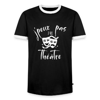 j'peux pas j'ai théâtre - T-shirt contrasté Homme - noir/blanc - Devant - AI Model Female 172 light (172cm) & AI Model Male 178 light (178cm)