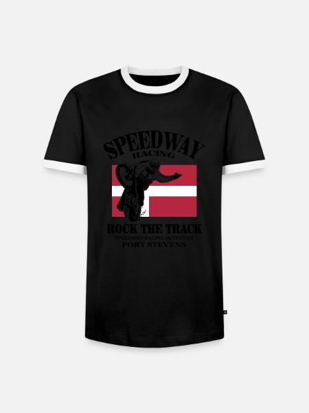 Speedway - Denmark - Men's Ringer Shirt - black/white