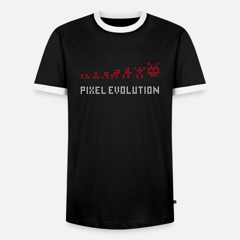 Pixel Evolution - Men's Ringer Shirt - black/white