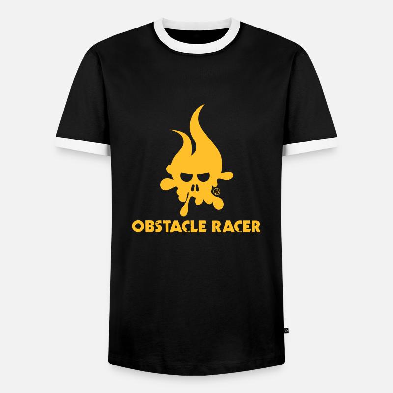 Hindernis Racer Elemente - Männer Kontrast-T-Shirt - Schwarz/Weiß