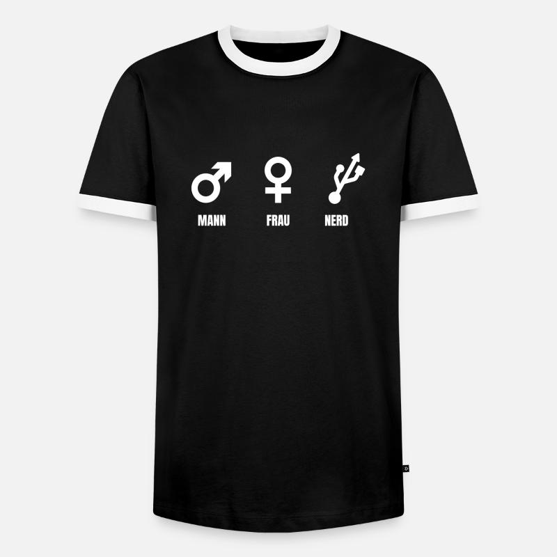 Nerd - Männer Kontrast-T-Shirt - Schwarz/Weiß