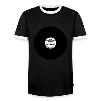 LP Bonne musique - T-shirt contrasté Homme - noir/blanc - Devant - AI Model Female 172 light (172cm) & AI Model Male 178 light (178cm)