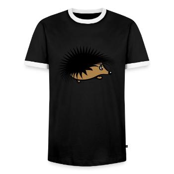 Douce nature hérisson - T-shirt contrasté Homme - noir/blanc - Devant - AI Model Female 172 light (172cm) & AI Model Male 178 light (178cm)