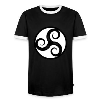 TRISKELL AUX HERMINES - T-shirt contrasté Homme - noir/blanc - Devant - AI Model Female 172 light (172cm) & AI Model Male 178 light (178cm)