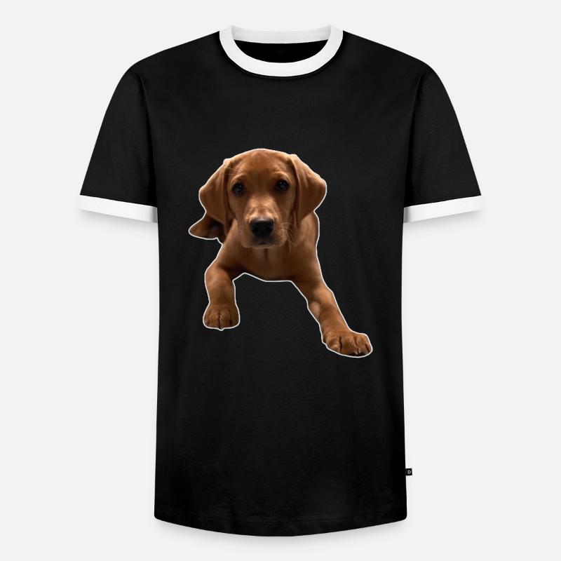 Down Dexter - Men's Ringer Shirt - black/white