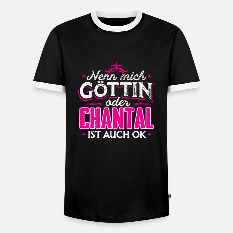 CHANTAL - Göttin - Männer Kontrast-T-Shirt - Schwarz/Weiß