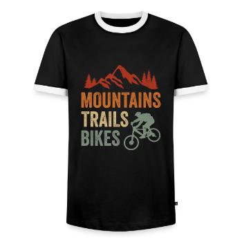 VTT VTT Downhill VTT - T-shirt contrasté Homme - noir/blanc - Devant - AI Model Female 172 light (172cm) & AI Model Male 178 light (178cm)