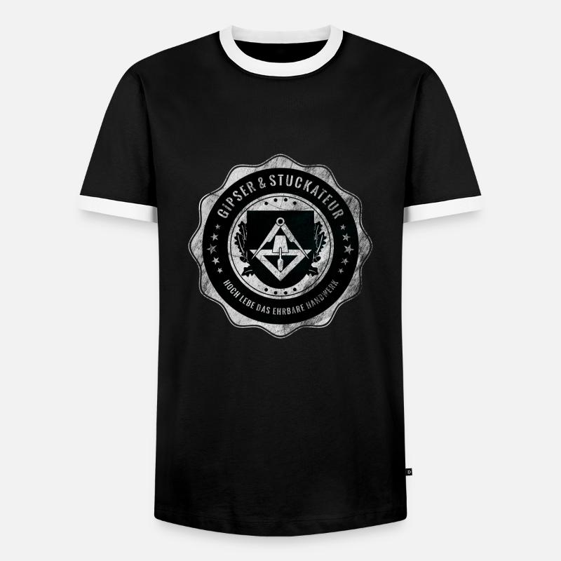 Plasterer, plasterer, craft, guild emblem - Men's Ringer Shirt - black/white
