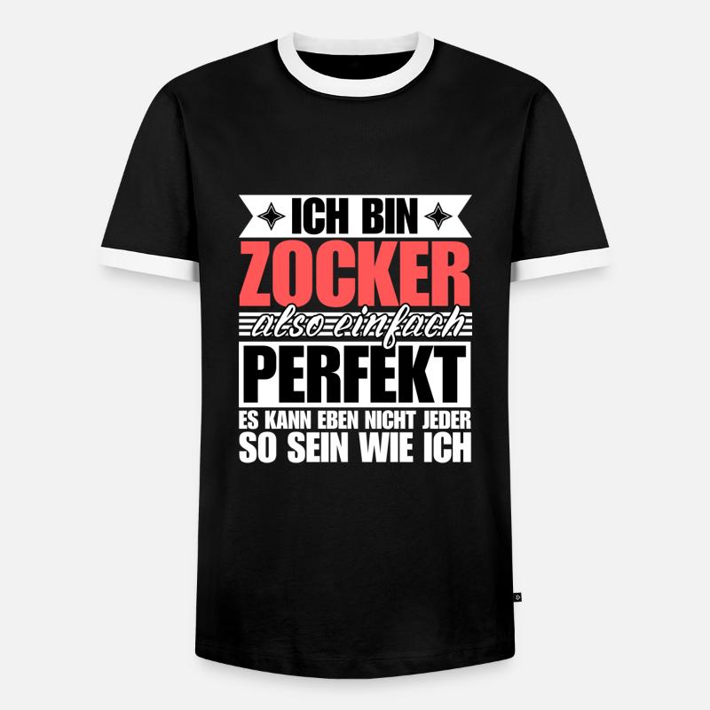 Perfekter Zocker - Männer Kontrast-T-Shirt - Schwarz/Weiß