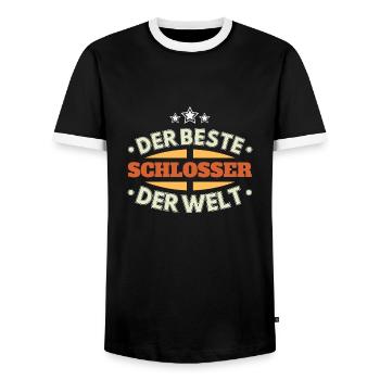 Der Beste Schlosser der Welt - Männer Kontrast-T-Shirt - Schwarz/Weiß - Vorne - AI Model Female 172 light (172cm) & AI Model Male 178 light (178cm)