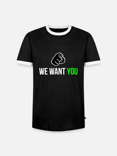 we want you - Men's Ringer Shirt - black/white