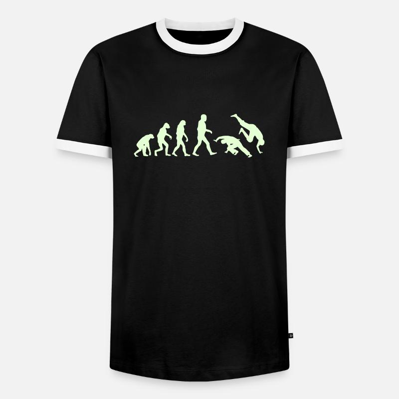 Capoeira Evolution logo - Men's Ringer Shirt - black/white