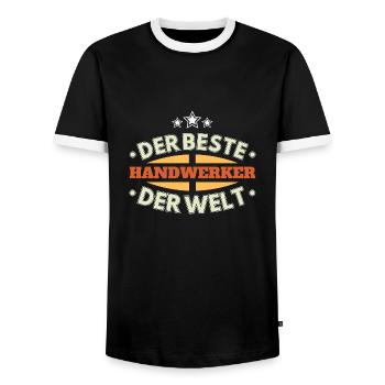 Der Beste Handwerker der Welt - Männer Kontrast-T-Shirt - Schwarz/Weiß - Vorne - AI Model Female 172 light (172cm) & AI Model Male 178 light (178cm)