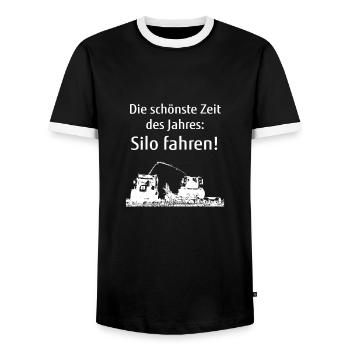 Silo fahren Mais häckseln Maishäcksler Geschenk - Männer Kontrast-T-Shirt - Schwarz/Weiß - Vorne - AI Model Female 172 light (172cm) & AI Model Male 178 light (178cm)