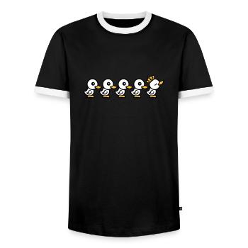 leader koenig crown queen princess prince a - Men's Ringer Shirt - black/white - Front - AI Model Female 172 light (172cm) & AI Model Male 178 light (178cm)
