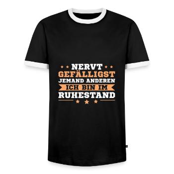 Pension Rente Humor Ruhestand Geschenkidee - Männer Kontrast-T-Shirt - Schwarz/Weiß - Vorne - AI Model Female 172 light (172cm) & AI Model Male 178 light (178cm)