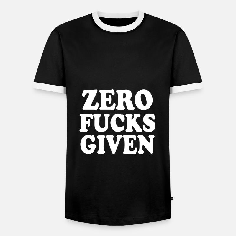 Zero fucks given - Men's Ringer Shirt - black/white