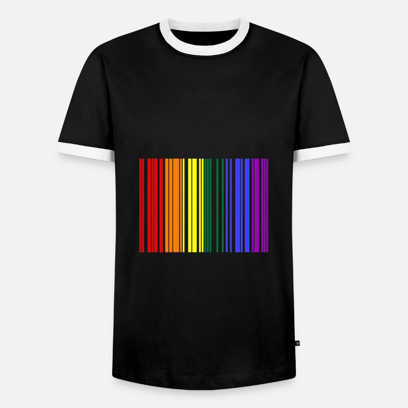 Rainbow Barcode - Männer Kontrast-T-Shirt - Schwarz/Weiß