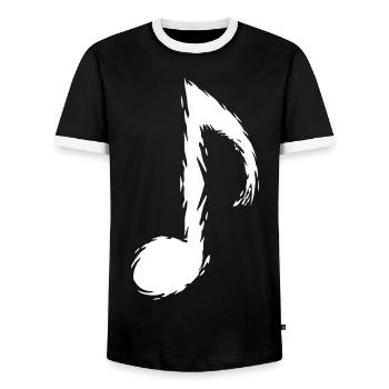 Musiknote Bürste Design Modern Vektor Weiß - Männer Kontrast-T-Shirt - Schwarz/Weiß - Vorne - AI Model Female 172 light (172cm) & AI Model Male 178 light (178cm)