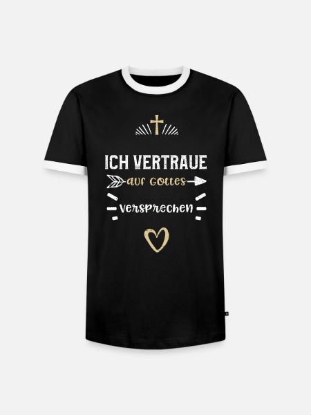 Ich vertraue auf Gottes Versprechen - Männer Kontrast-T-Shirt - Schwarz/Weiß