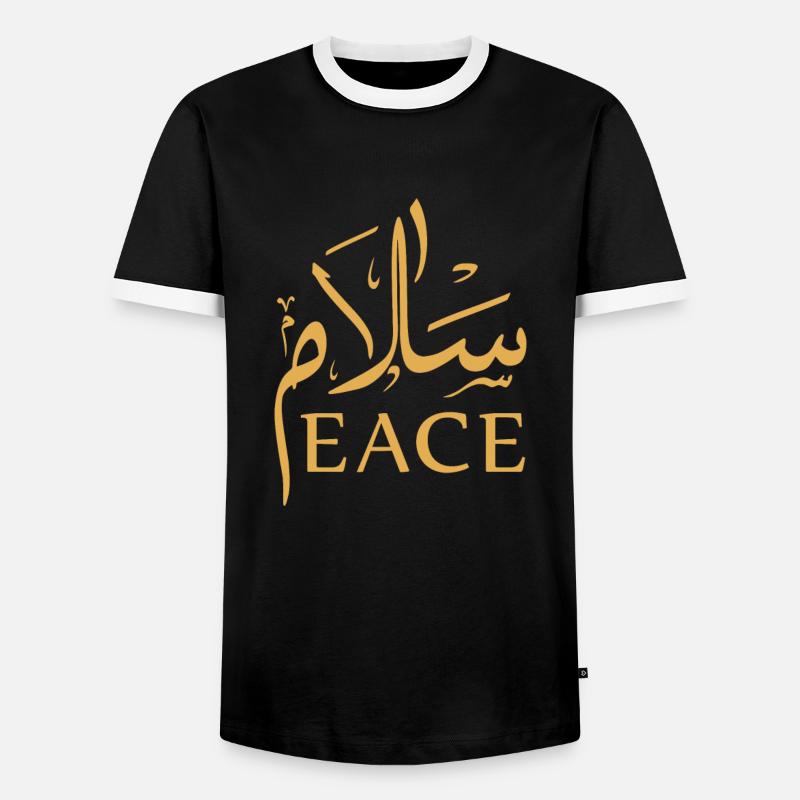 Frieden - Männer Kontrast-T-Shirt - Schwarz/Weiß