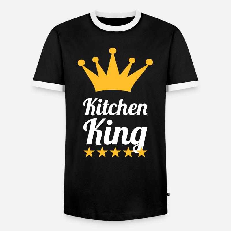Kitchen King - Men's Ringer Shirt - black/white