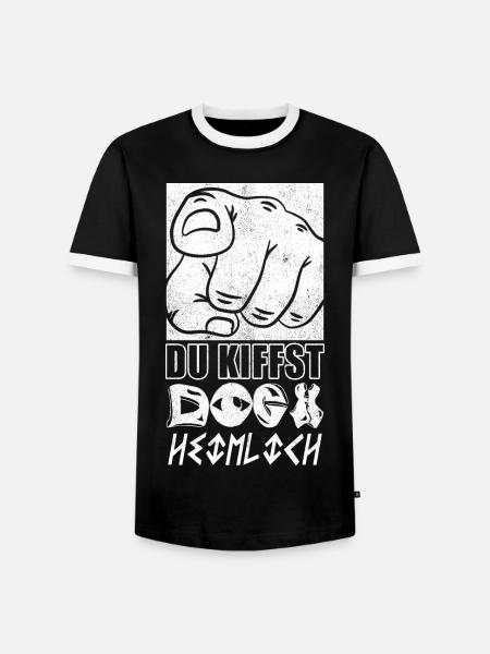 Du Kiffst doch Heimlich - Männer Kontrast-T-Shirt - Schwarz/Weiß