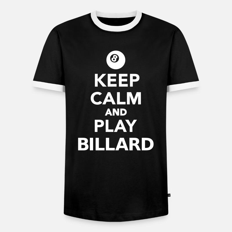 Billard - Männer Kontrast-T-Shirt - Schwarz/Weiß