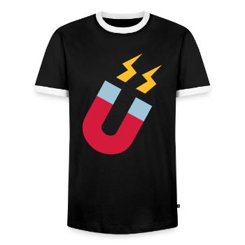 Magnet - Men's Ringer Shirt - black/white - Front - AI Model Female 172 light (172cm) & AI Model Male 178 light (178cm)