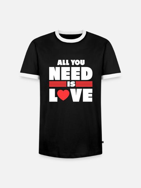 Alt hvad jeg har brug for gave valentine kærlighed - Herre kontrast-T-shirt - sort/hvid
