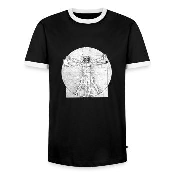 Homme moderne de Vitruve - T-shirt contrasté Homme - noir/blanc - Devant - AI Model Female 172 light (172cm) & AI Model Male 178 light (178cm)