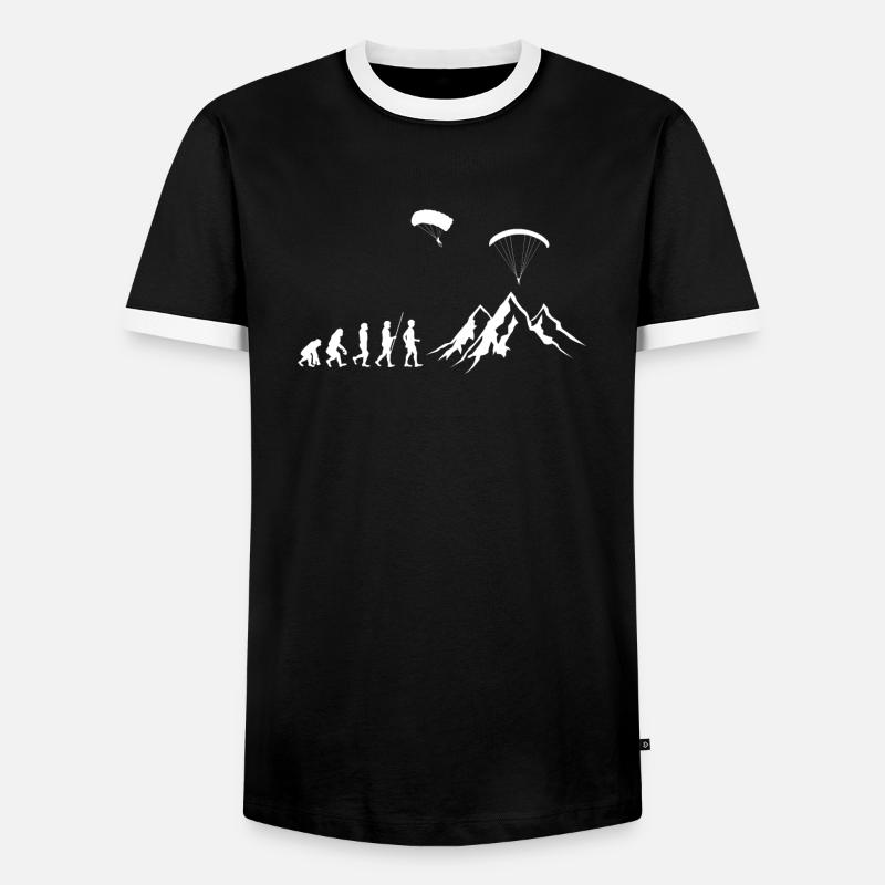 Paragliding - Paragliding - Evolution - Men's Ringer Shirt - black/white