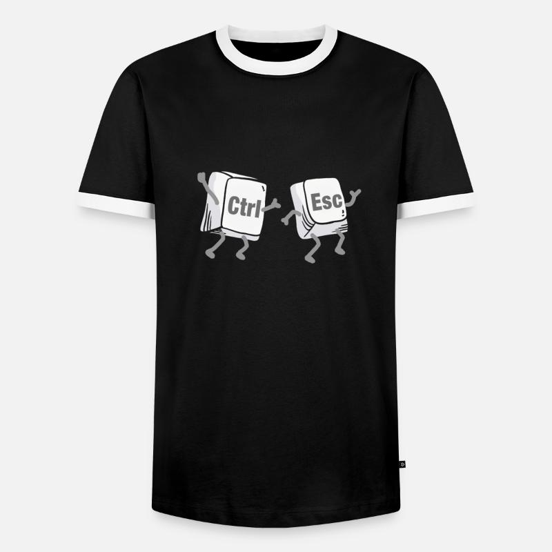 Ctrl Esc Keyboard - Men's Ringer Shirt - black/white